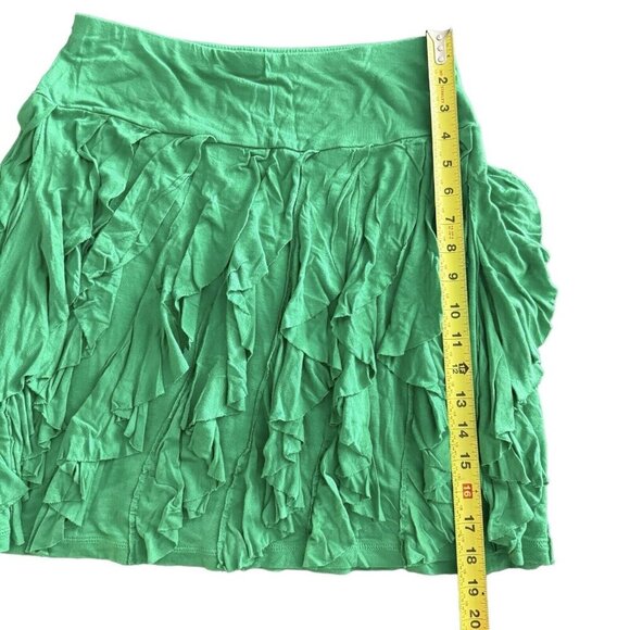 International Concepts Kelly Green Ruffle Tiered Short Skirt Flowy Lined - Picture 7 of 8